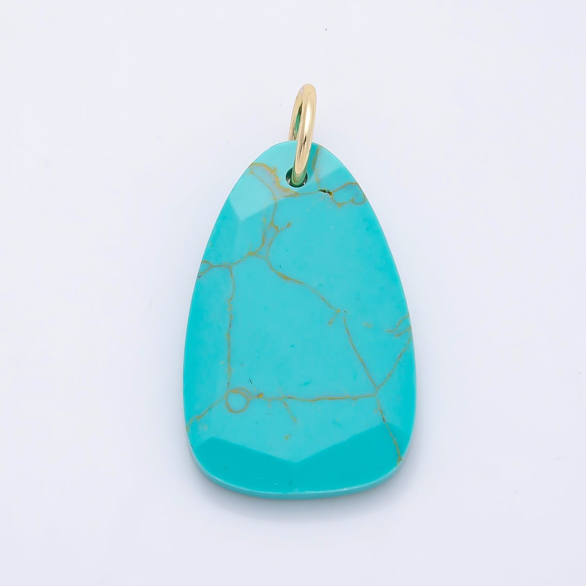 18K Gold Filled 32mm Multifaceted Gemstone Teardrop Charm | Charms-01413 ~ Charms-01420