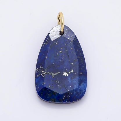 18K Gold Filled 32mm Multifaceted Gemstone Teardrop Charm | Charms-01413 ~ Charms-01420