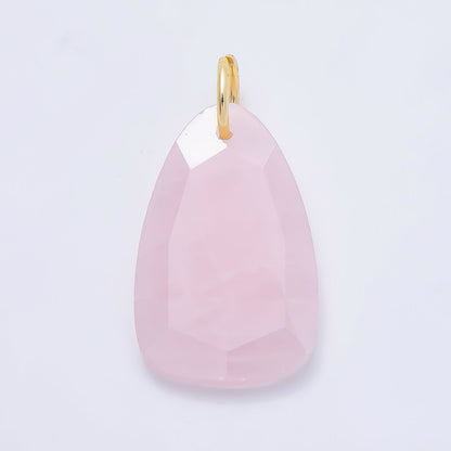 18K Gold Filled 32mm Multifaceted Gemstone Teardrop Charm | Charms-01413 ~ Charms-01420