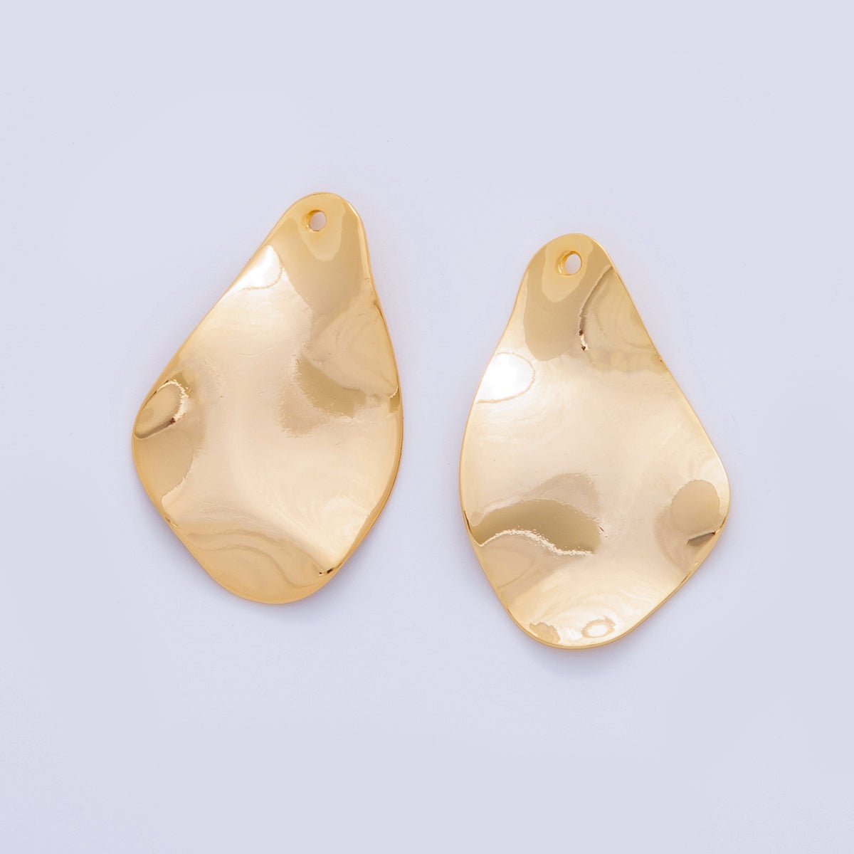 18K Gold Filled 33mm Geometric Hammered Abstract Charm Finding | Z1173