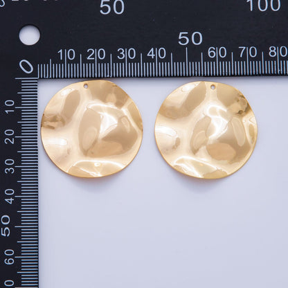 18K Gold Filled  34mm Hammered Round Thin Charm Finding | Z1185