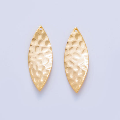 18K Gold Filled 35mm Dotted Hammered Sphere Thin Charm Finding | Z1180