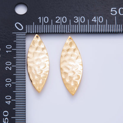 18K Gold Filled 35mm Dotted Hammered Sphere Thin Charm Finding | Z1180