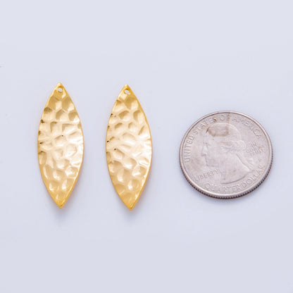 18K Gold Filled 35mm Dotted Hammered Sphere Thin Charm Finding | Z1180