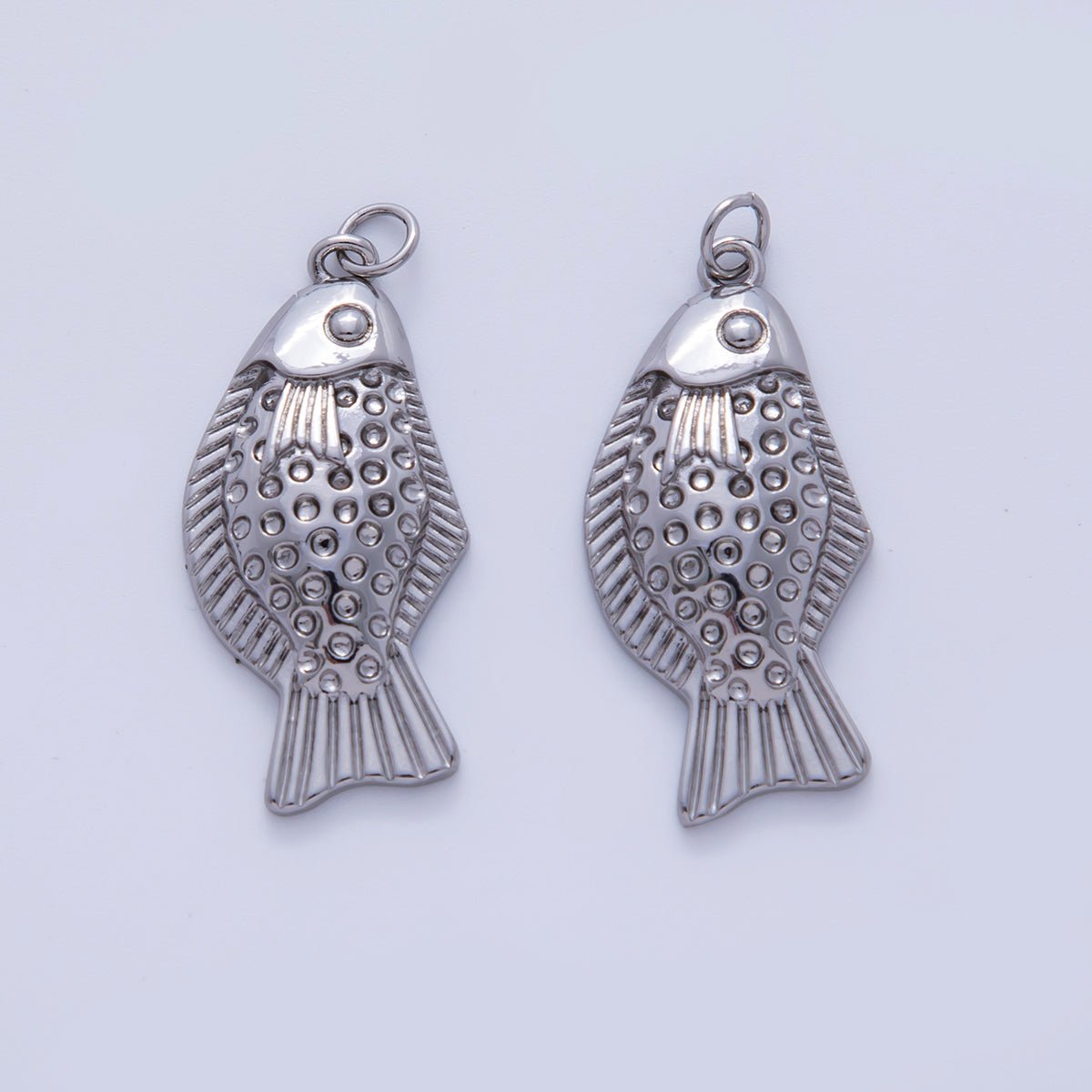 18K Gold Filled 35mm Multidimensional Textured Fish in Gold &amp; Silver | AF329
