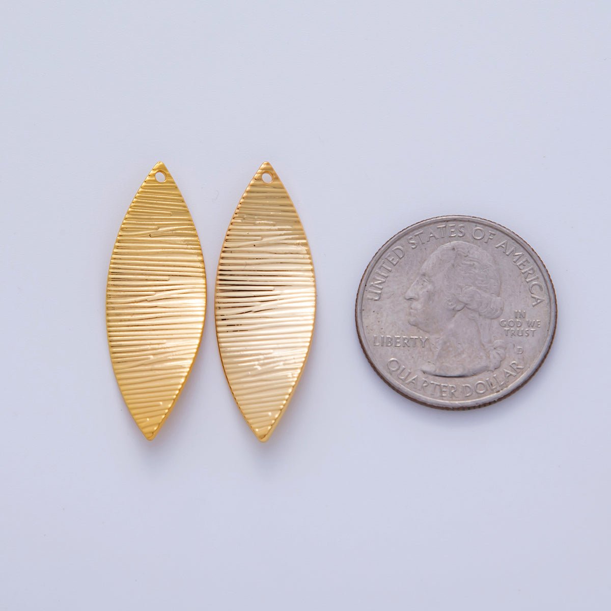 18K Gold Filled 35mm Multiple Linear Curved Sphere Charm Finding | Z1199