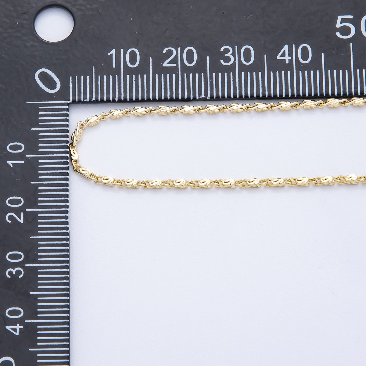 18K Gold Filled 3.5mm x 1.3mm Minimalist Scroll Unfinished Chain by Yard | Roll-1820