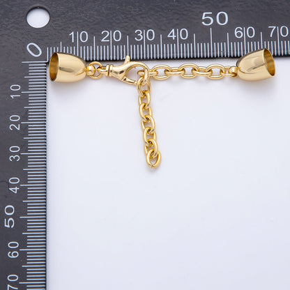 18K Gold Filled 36mm Chain Extender with Smooth Round Cone Cap Clasp Cover Finding | Z1365