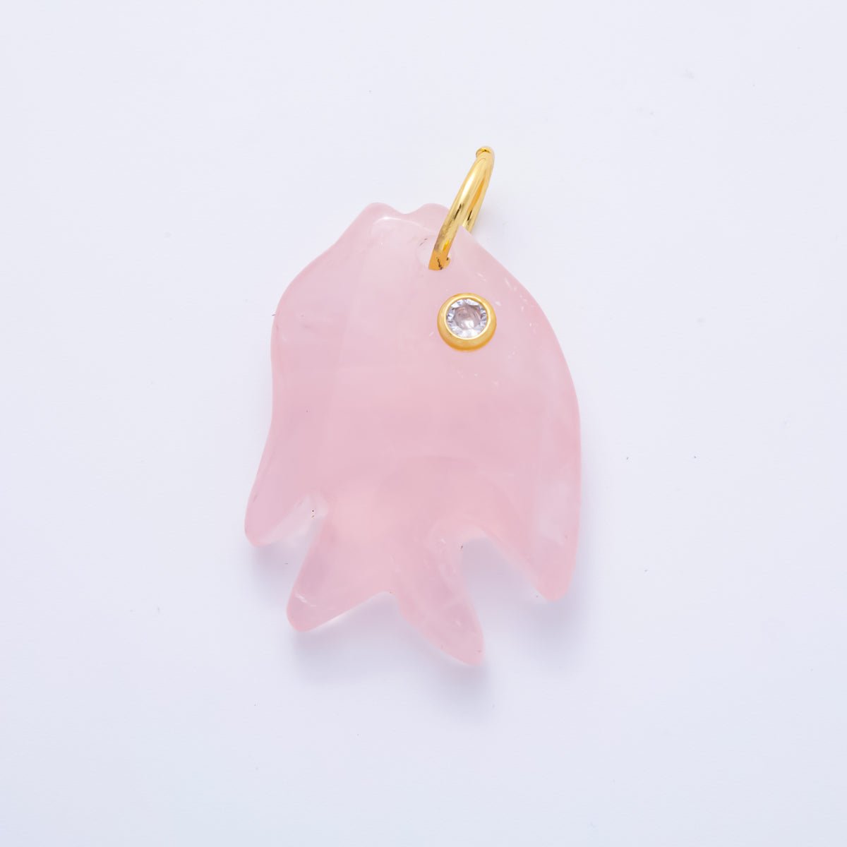 18K Gold Filled 36mm Topaz, Quartz, Aventurine Candy Bubbly Fish Gemstone Charm | AH882 AH883