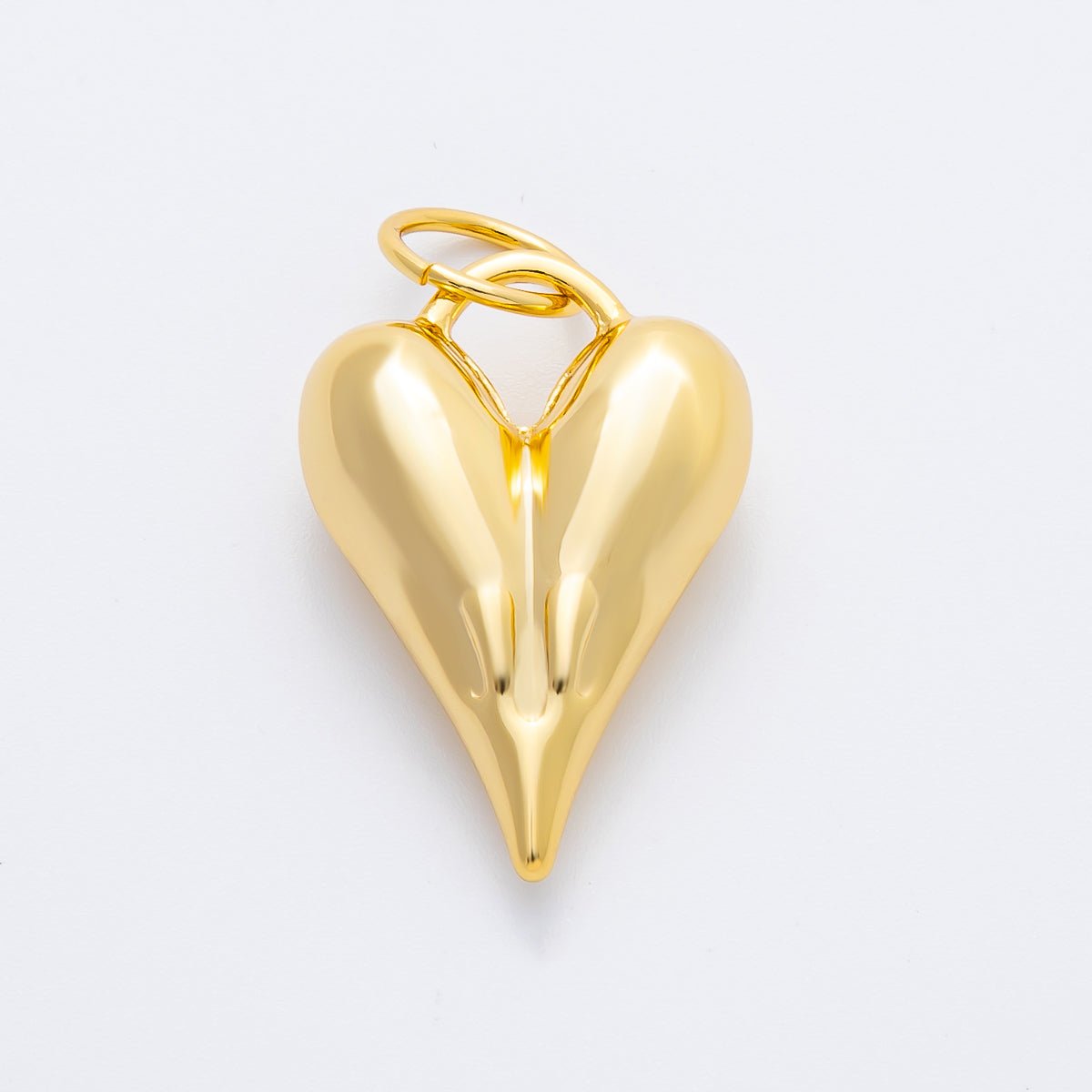 18K Gold Filled 37.5mm Minimalist Chubby Padlock Heart Charm | AF1351
