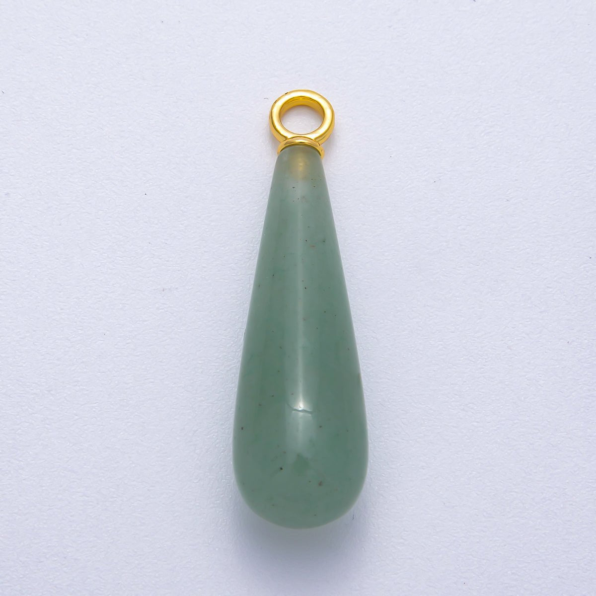 18K Gold Filled 37mm Multicolor Natural Gemstone Long Teardrop Pendant | Charms-00522 ~ Charms-00529