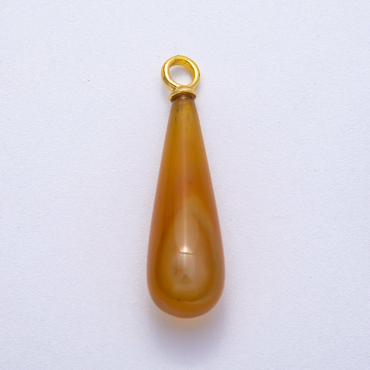 18K Gold Filled 37mm Multicolor Natural Gemstone Long Teardrop Pendant | Charms-00522 ~ Charms-00529