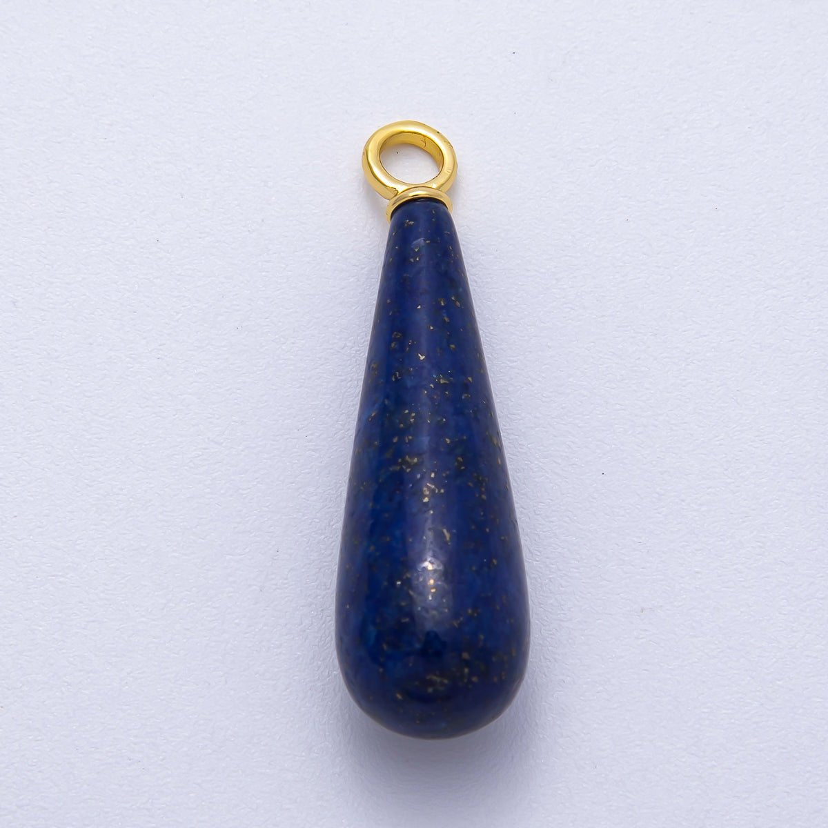18K Gold Filled 37mm Multicolor Natural Gemstone Long Teardrop Pendant | Charms-00522 ~ Charms-00529