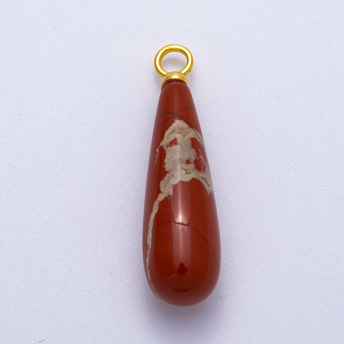 18K Gold Filled 37mm Multicolor Natural Gemstone Long Teardrop Pendant | Charms-00522 ~ Charms-00529