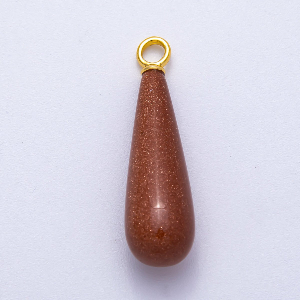 18K Gold Filled 37mm Multicolor Natural Gemstone Long Teardrop Pendant | Charms-00522 ~ Charms-00529