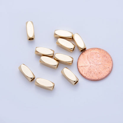 18K Gold Filled 3.8mm Edged Cylinder Tube Mini Bead Spacer Set by 10 Pieces | B742