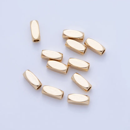 18K Gold Filled 3.8mm Edged Cylinder Tube Mini Bead Spacer Set by 10 Pieces | B742
