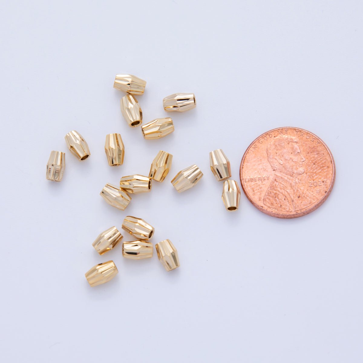 18K Gold Filled 3.8mm Multifaceted Edged Bead Spacer Set by 10 Pieces | B737