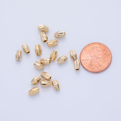 18K Gold Filled 3.8mm Multifaceted Edged Bead Spacer Set by 10 Pieces | B737