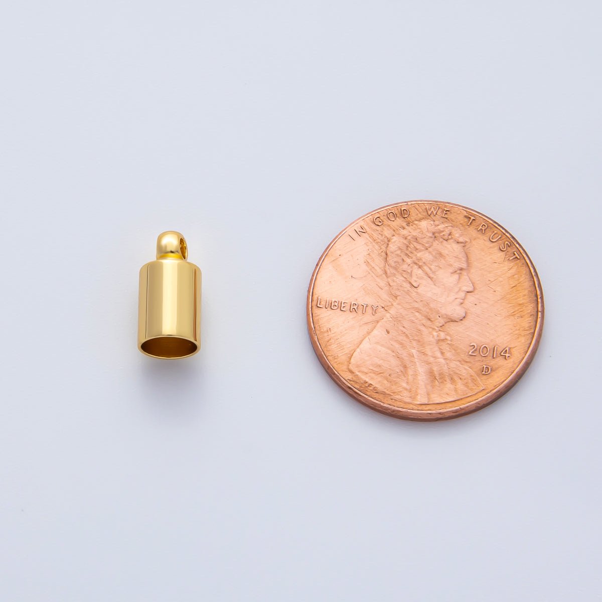 18K Gold Filled 3mm Barrel Tube End Cap Loop Finding by 6 Pieces / Set | Z1439
