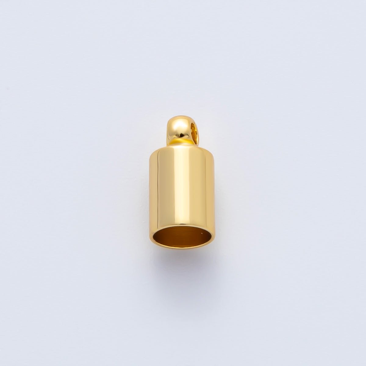 18K Gold Filled 3mm Barrel Tube End Cap Loop Finding by 6 Pieces / Set | Z1439
