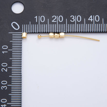 18K Gold Filled 3mm Faceted Tube Tiny Spacer Bead by 10 Pieces | AF1085