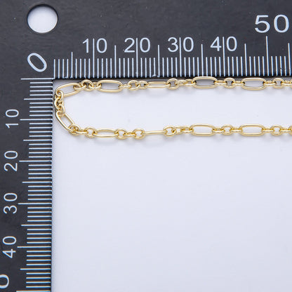 18K Gold Filled 3mm Paperclip Cable Unfinished Chain by Yard | Roll-1818