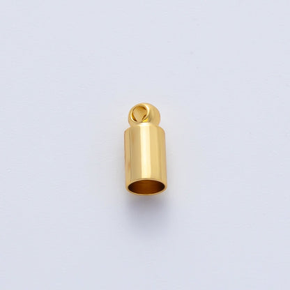 18K Gold Filled 3mm Thin Barrel Tube End Cap Loop Finding by 6 Pieces / Set | Z1440