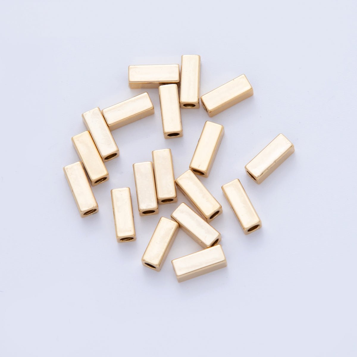18K Gold Filled 3mm Thin Rectangular Bead Spacer Set by 10 Pieces | B792