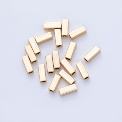 18K Gold Filled 3mm Thin Rectangular Bead Spacer Set by 10 Pieces | B792