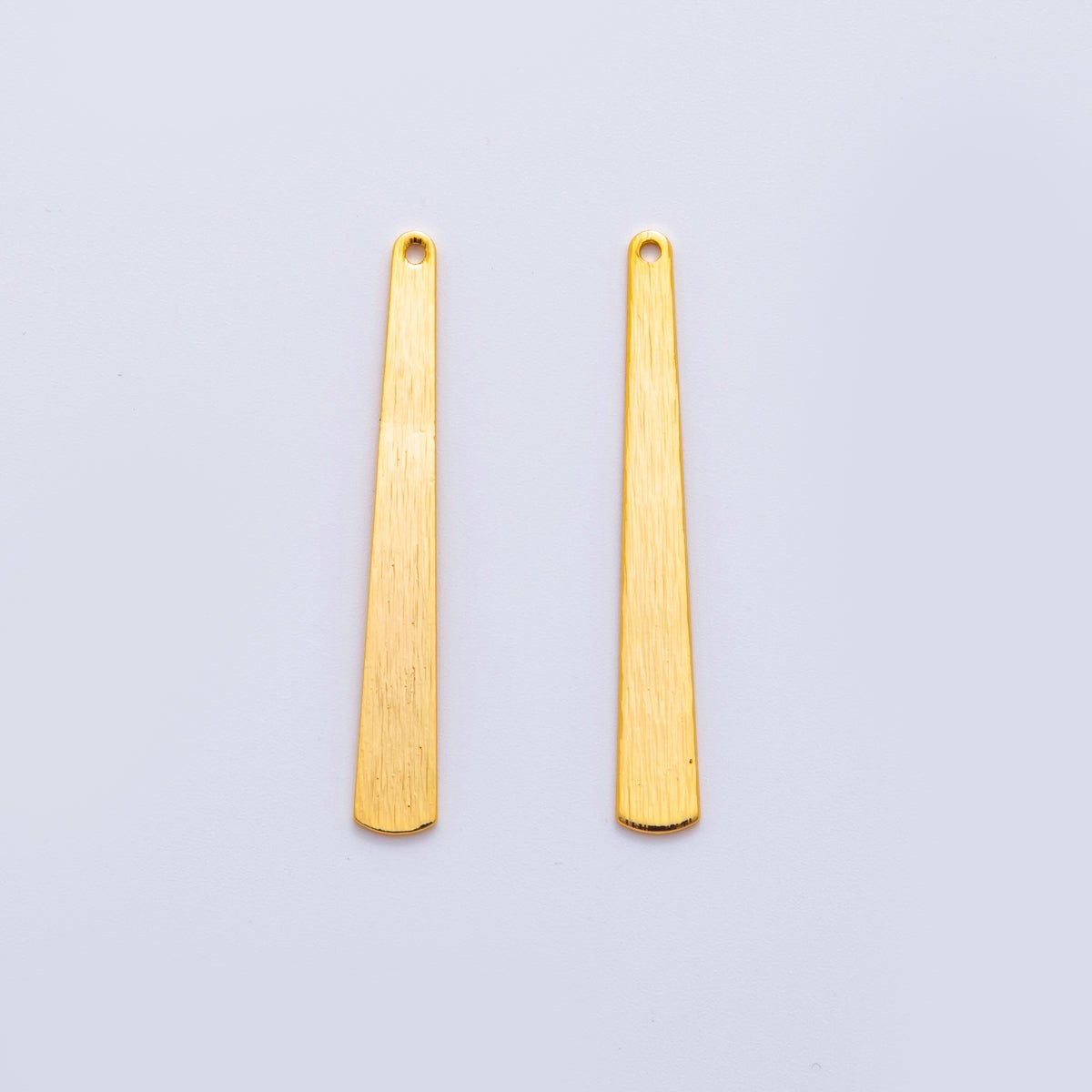 18K Gold Filled 43mm Lined Bar Rectangular Thin Charm Finding | Z1186