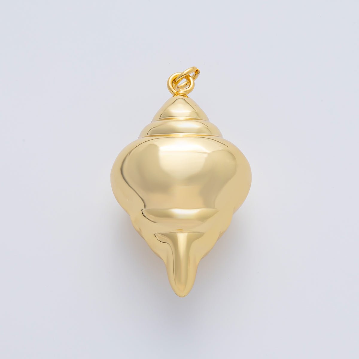 18K Gold Filled 44mm Chubby Sea Conch Shell Ocean 3d Multidimensional Charm | AF1409