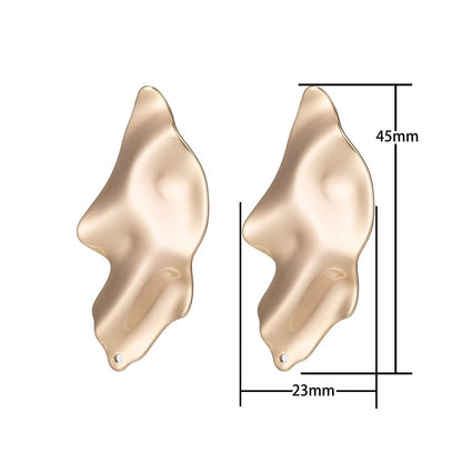 18K Gold Filled 45mm Abstract Foil Stud Earrings | K010