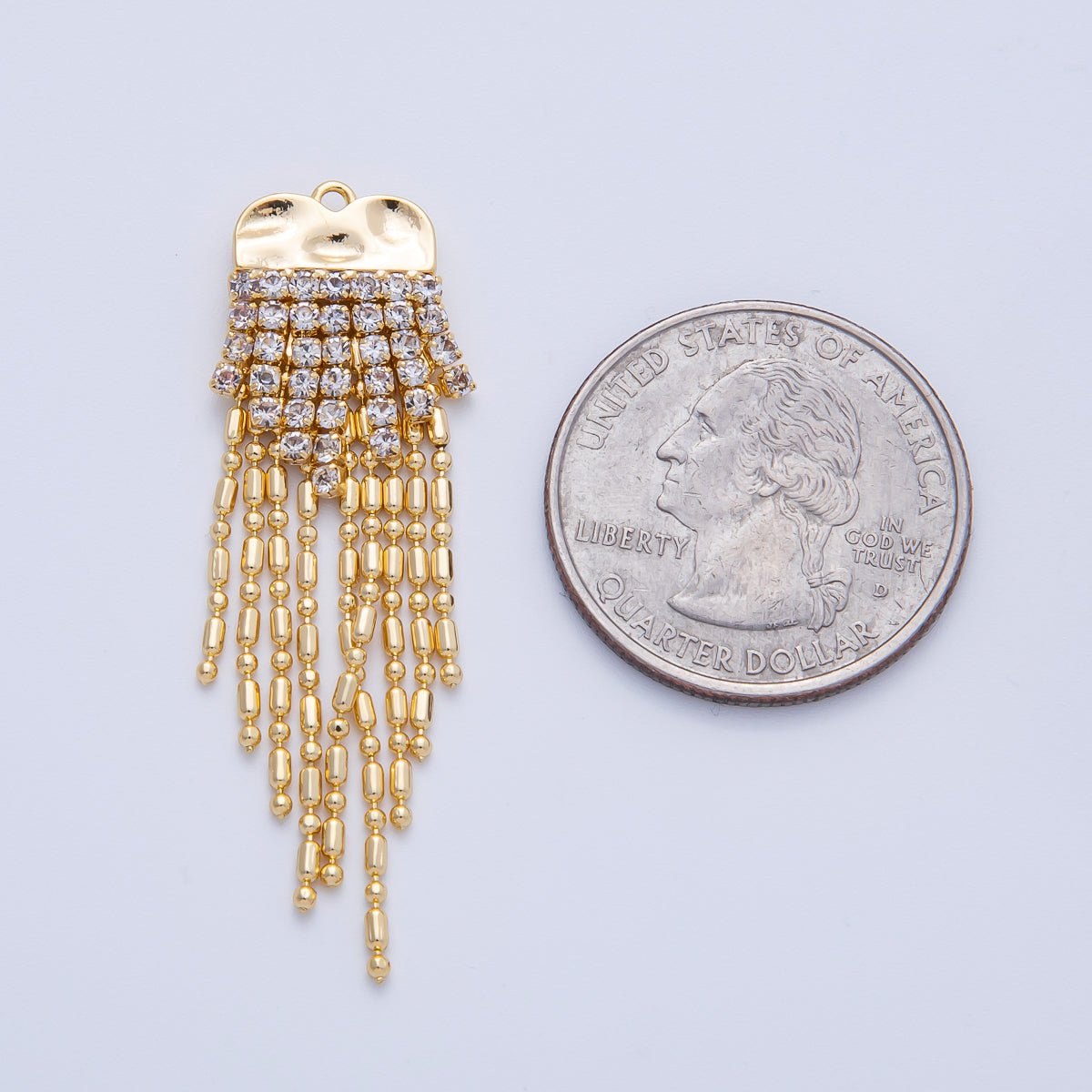 18K Gold Filled 47mm Tennis Chain Bead Chain Tassel Finding Fringe Jewelry | Z1648