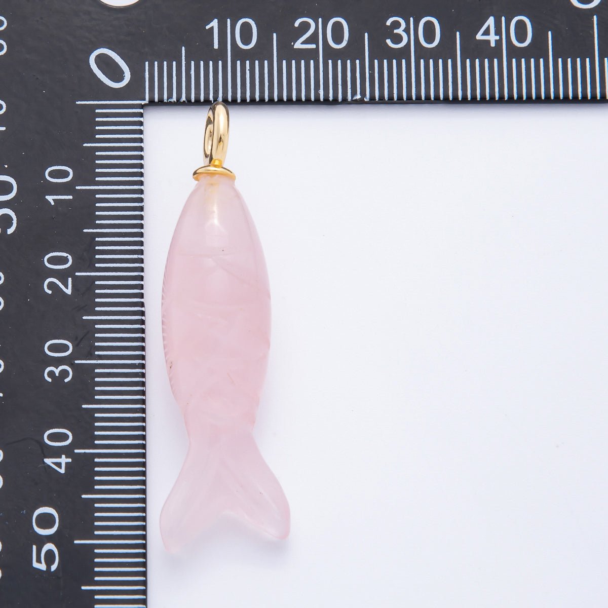 18K Gold Filled 48mm Quartz, Agate, &amp; Tiger Eye Gemstone Sardine Fish Charm | C919 C923 C932 E008
