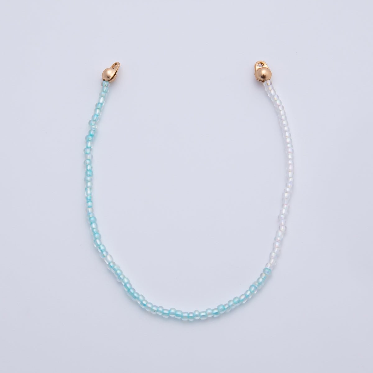 18K Gold Filled 4mm AB Pink, Blue, Teal White Gemstone Crimp Handmade Finding | Z1401 ~ Z1403