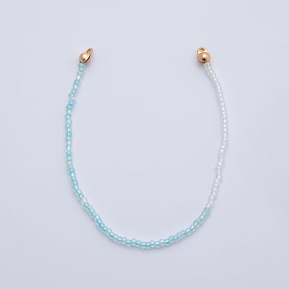 18K Gold Filled 4mm AB Pink, Blue, Teal White Gemstone Crimp Handmade Finding | Z1401 ~ Z1403