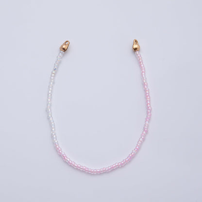 18K Gold Filled 4mm AB Pink, Blue, Teal White Gemstone Crimp Handmade Finding | Z1401 ~ Z1403