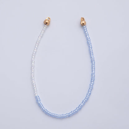 18K Gold Filled 4mm AB Pink, Blue, Teal White Gemstone Crimp Handmade Finding | Z1401 ~ Z1403