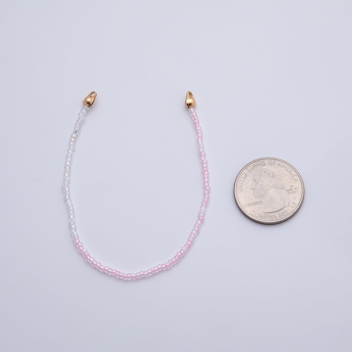 18K Gold Filled 4mm AB Pink, Blue, Teal White Gemstone Crimp Handmade Finding | Z1401 ~ Z1403
