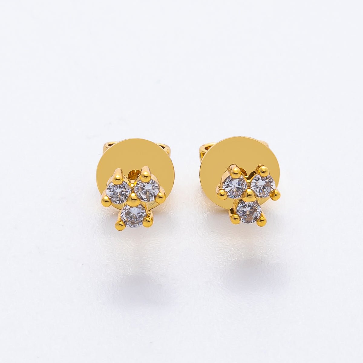 18K Gold Filled 4mm Micro Paved CZ Cluster Minimalist Dainty Stud Earrings | AD1564