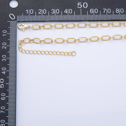 18K Gold Filled 4mm Sunburst Paperclip Chain 30 Inch Necklace | WA-3997