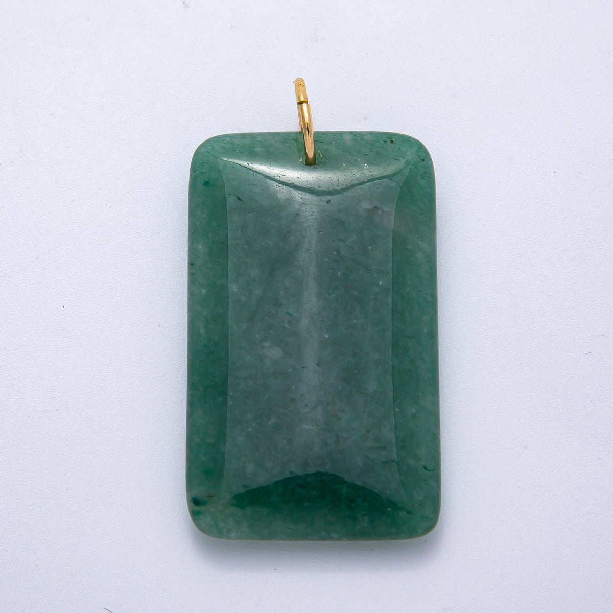 18K Gold Filled 50mm Tiger Eye, Aventurine, Red Jasper Natural Gemstone Rectangle Pendant | Charms-00530 ~ Charms-00532