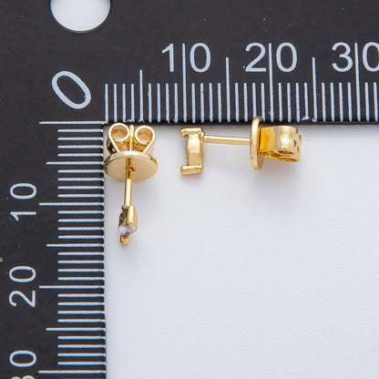 18K Gold Filled 5.2mm Clear CZ Marquise Dainty Stud Earrings | AD1626