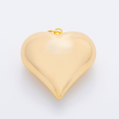 18K Gold Filled 54mm Chubby Multidimensional 3D Heart Charm | AF1314