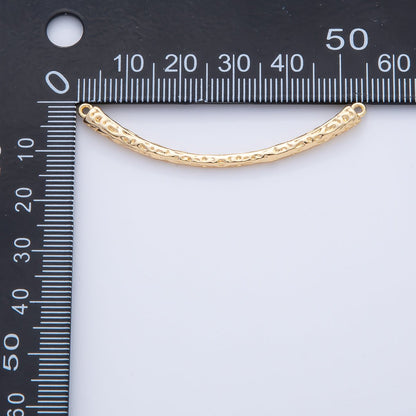 18K Gold Filled 54mm Hammered Curved Connector | Y168