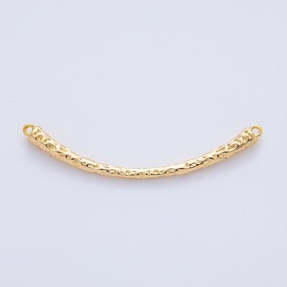 18K Gold Filled 54mm Hammered Curved Connector | Y168
