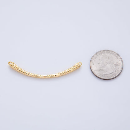18K Gold Filled 54mm Hammered Curved Connector | Y168