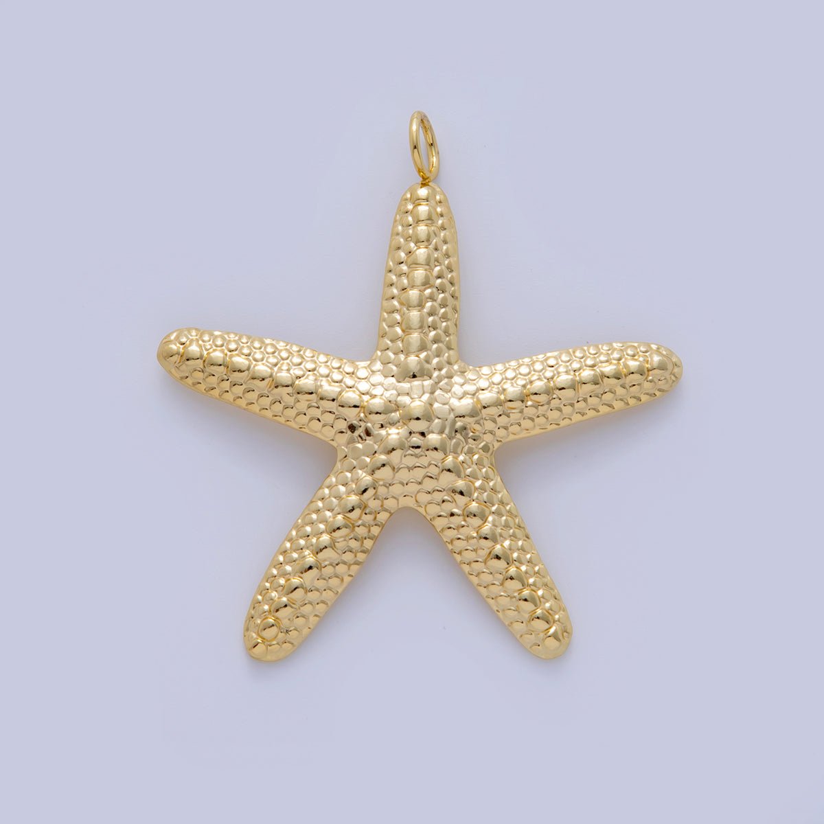 18K Gold Filled 55mm Dotted-Textured Starfish Minimalist Charm | AF317