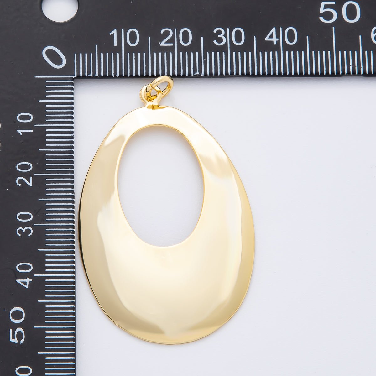 18K Gold Filled 55mm Geometric Oval Oblong Charm | N-A1514